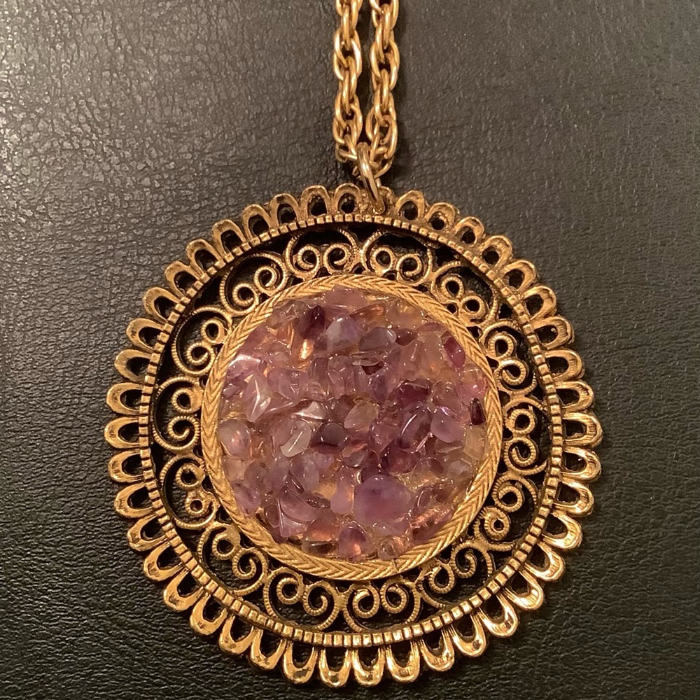 New Vintage Purple statement necklace